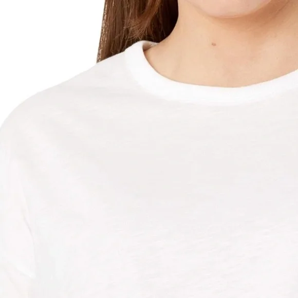 MADEWELL - Whisper Cotton Rib Crewneck Classic White T-Shirt - Plus 3X - Picture 4 of 8